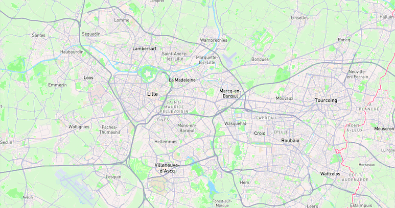 Carte serrurier Lille - Zone d'intervention : Lille, Roubaix, Tourcoing, Villeneuve-d'Ascq, La Madeleine, Lambersart, Marcq-en-Barœul, Mons-en-Barœul, Wasquehal, Croix